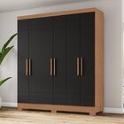 Guarda-roupa 6 Portas 3 Gavetas B369 Nature/preto