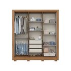 Guarda-roupa 6 Portas 3 Gavetas Com Espelho B366 Nature E Pre