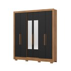 Guarda-roupa 6 Portas 3 Gavetas Com Espelho B366 Nature E Pre