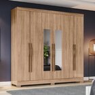 Guarda-roupa 6 Portas 3 Gavetas Com Espelho B367 Jequitibá Br