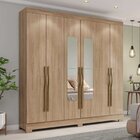 Guarda-roupa 6 Portas 3 Gavetas Com Espelho Gael Espresso Móv