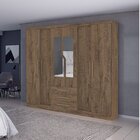 Guarda Roupa 6 Portas 3 Gavetas Com Espelho Paris New Atualle