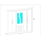 Guarda Roupa 6 Portas 3 Gavetas Com Espelho Paris New Atualle