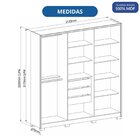 Guarda-roupa 6 Portas 3 Gavetas Com Espelho Safira 100% Mdf B