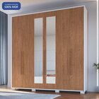 Guarda-roupa 6 Portas 3 Gavetas Com Espelho Safira 100% Mdf B