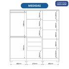Guarda-roupa 6 Portas 3 Gavetas Com Espelho Safira 100% Mdf B