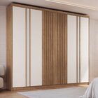 Guarda-roupa 6 Portas 3 Gavetas Florence Macadâmia/blanc