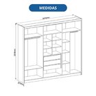 Guarda-roupa 6 Portas 3 Gavetas Florence Macadâmia/blanc