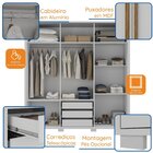 Guarda-roupa 6 Portas 3 Gavetas Java Branco