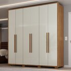 Guarda-roupa 6 Portas 3 Gavetas Java Cinamomo/off White