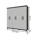 Guarda Roupa 6 Portas 3 Gavetas Olimpo Cacau / Off Whitte