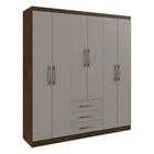 Guarda-roupa 6 Portas 3 Gavetas Oslo Cr4149 Coffee/fumê