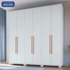 Guarda-roupa 6 Portas 3 Gavetas Safira 100% Mdf Branco