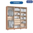 Guarda-roupa 6 Portas 3 Gavetas Safira 100% Mdf Cedro/duna