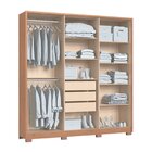 Guarda-roupa 6 Portas 3 Gavetas Safira 100% Mdf Cedro/duna