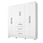 Guarda Roupa 6 Portas 3 Gavetas Tokio  Branco