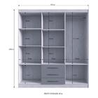 Guarda-roupa 6 Portas 3 Gavetas Vegas Cr4148 Crema/fumê