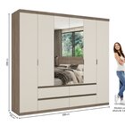 Guarda-roupa 6 Portas 4 Gavetas 100% Mdf 250cm X 230cm X 55cm