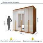 Guarda-roupa 6 Portas 4 Gavetas 100% Mdf Alonzo Com Espelho A