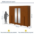 Guarda-roupa 6 Portas 4 Gavetas 100% Mdf Alonzo Com Espelho E