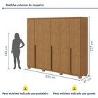 Guarda-roupa 6 Portas 4 Gavetas 100% Mdf Alonzo Com Pés