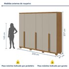 Guarda-roupa 6 Portas 4 Gavetas 100% Mdf Alonzo Com Pés Amênd