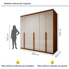 Guarda-roupa 6 Portas 4 Gavetas 100% Mdf Alonzo Frassino/off