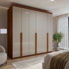Guarda-roupa 6 Portas 4 Gavetas 100% Mdf Alonzo Frassino/off