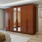 Guarda-roupa 6 Portas 4 Gavetas Bertha Com Espelho E Com Pés