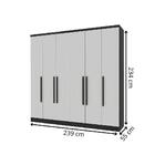 Guarda Roupa 6 Portas 4 Gavetas Cacau / Off White