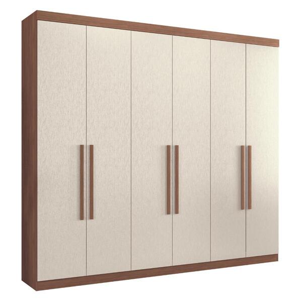 Guarda Roupa 6 Portas 4 Gavetas Casal Metz Jatobá Areia