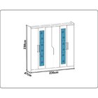 Guarda Roupa 6 Portas 4 Gavetas Com Espelho Chicago  Mocaccin