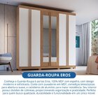Guarda Roupa 6 Portas 4 Gavetas Com Espelho Eros 100% Mdf Ced