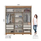 Guarda-roupa 6 Portas 4 Gavetas Com Espelho Léster Nature/off