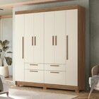 Guarda-roupa 6 Portas 4 Gavetas Com Espelho Mdp Guarapuava Ja