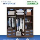 Guarda-roupa 6 Portas 4 Gavetas Com Espelho Paris Espresso Mó
