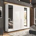 Guarda Roupa 6 Portas 4 Gavetas Com Espelho Porto Branco