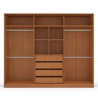 Guarda Roupa 6 Portas 4 Gavetas Com Espelho Porto Freijó/azul