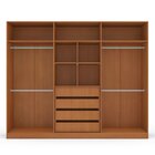 Guarda Roupa 6 Portas 4 Gavetas Com Espelho Porto Freijó/bran