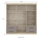 Guarda-roupa 6 Portas 4 Gavetas Denver Cr4144 Crema/fumê