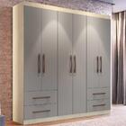 Guarda-roupa 6 Portas 4 Gavetas Denver Cr4144 Crema/fumê