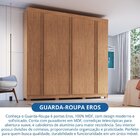 Guarda Roupa 6 Portas 4 Gavetas Eros 100% Mdf Cedro