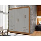 Guarda-roupa 6 Portas 4 Gavetas - Freijó / Concreto