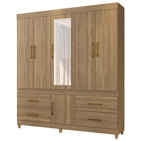 Guarda Roupa 6 Portas 4 Gavetas Guarujá D02 Amendola Touch -