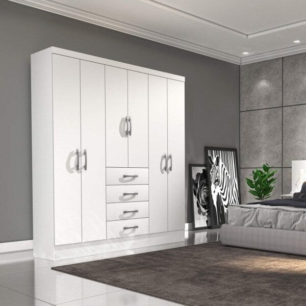 Guarda-roupa 6 Portas 4 Gavetas Indianópolis Espresso Móveis