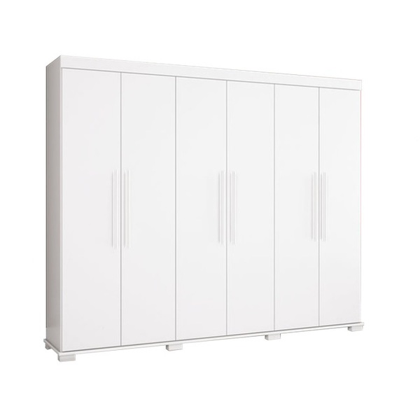 Guarda Roupa 6 Portas 4 Gavetas Jaguar Branco Camas Fênix