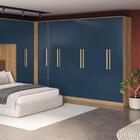 Guarda-roupa 6 Portas 4 Gavetas Kappesberg Adapt Nogueira/azu