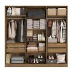 Guarda-roupa 6 Portas 4 Gavetas Kappesberg Adapt Nogueira/azu