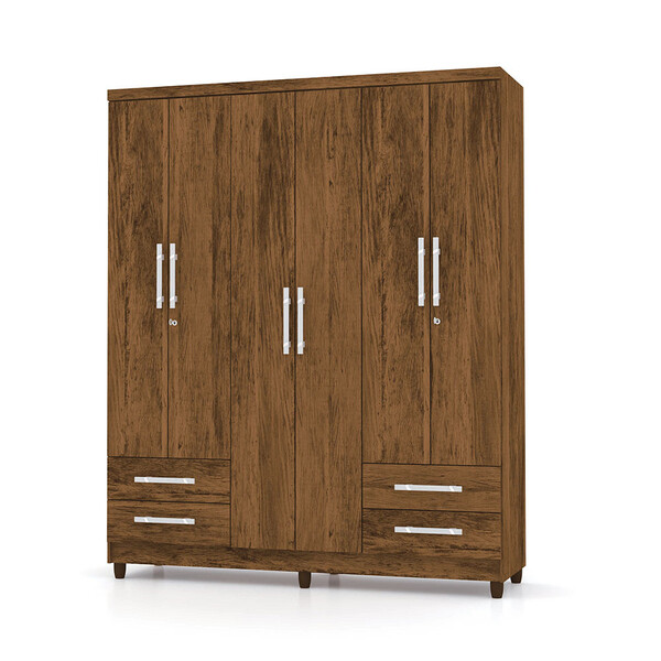 Guarda Roupa 6 Portas 4 Gavetas Line Vila Rica