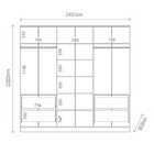 Guarda Roupa 6 Portas 4 Gavetas Logan Mambel Nozes/areia